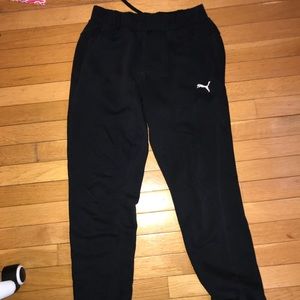 Boys black puma sweatpants